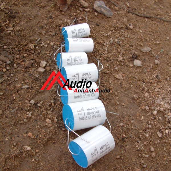 Tụ lọc loa Bevenbi trắng xanh Silver Foil 400v