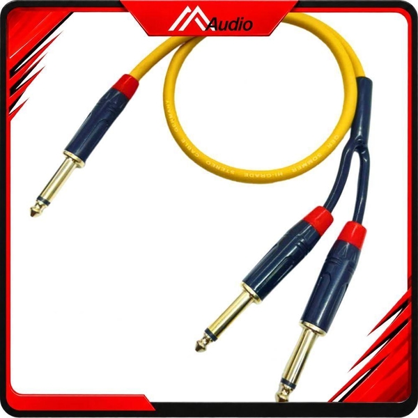 Dây 1 Đầu 6.35mm Mono Thẳng Ra 2 Đầu 6.35mm Mono Thẳng