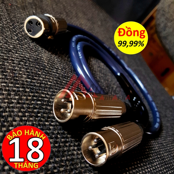 Dây Canon Cái ra 2 đầu Canon Đực