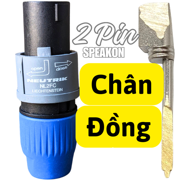 Jack Speakon Chân Đồng 2 Pin Neutrik
