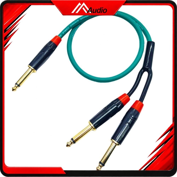 Dây 1 Đầu 6.35mm Mono Thẳng Ra 2 Đầu 6.35mm Mono Thẳng