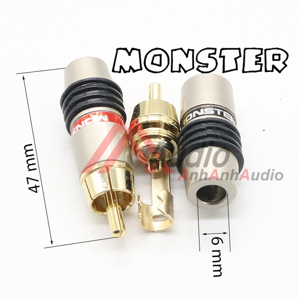 Jack AV Monster Thân Có Vòng Cao Su - Chất Lượng Cao, Bảo Vệ Tín Hiệu Âm Thanh