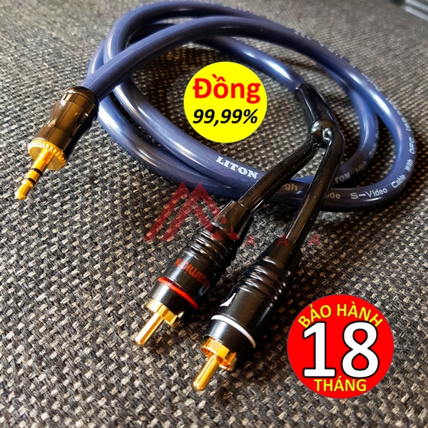 Cáp 3.5 ra 2 đầu AV Liton, giá 01 sợi dài 1.5 mét