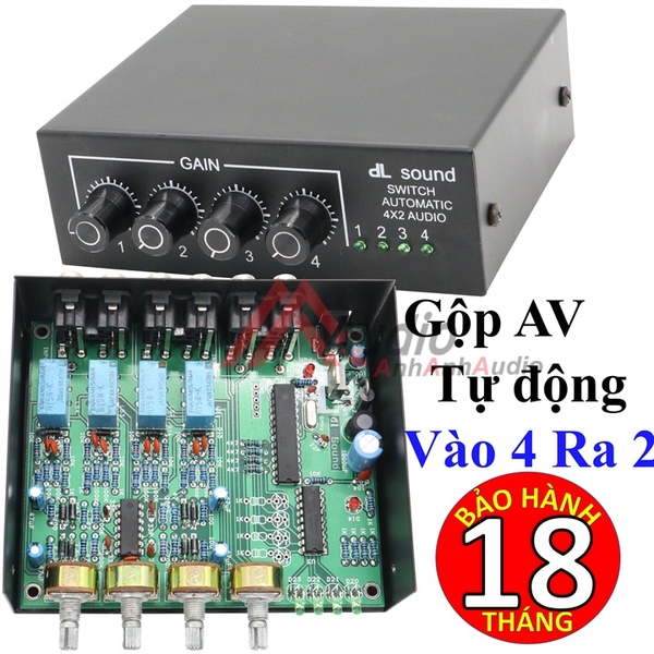 Bộ gộp tín hiệu tự động vào 4 ra 2 , tự tắt và chuyển kênh tín hiệu khi bị mất và có nguồn