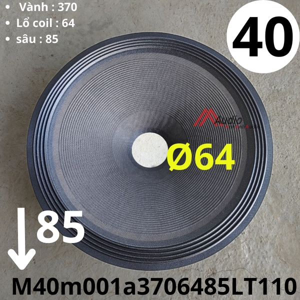 Màng loa bass 40 coil 66 sâu 102 ( M40m015a37566102LT120_3G5Song ) ( M025LT )