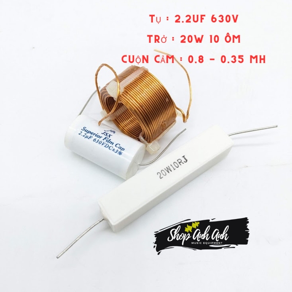 cb 1 : 1 cái tụ jsx 2.2 , 1 cái 20w-10 râu tròn , 1 cuộn cảm 16.8-0.-0.35