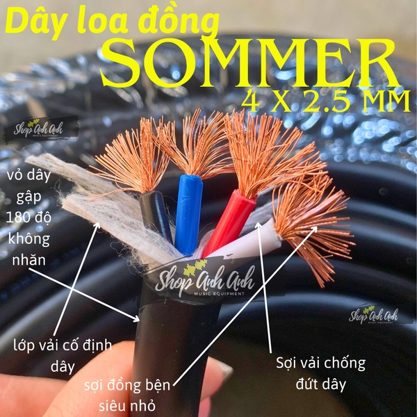 Dây Loa 4 Lõi Sommer - Chất Lượng Cao, Giá 01 Mét