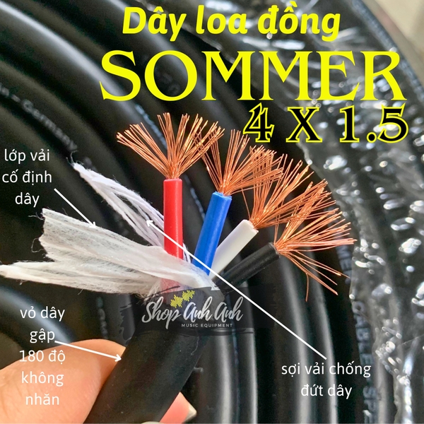 Dây Loa 4 Lõi Sommer - Chất Lượng Cao, Giá 01 Mét