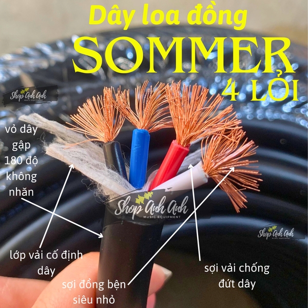 Dây Loa 4 Lõi Sommer - Chất Lượng Cao, Giá 01 Mét