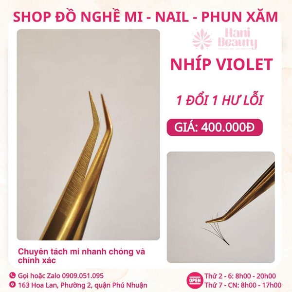 Tinh xảo từng chi tiết – Nhíp nối mi Violet giúp bạn nâng tầm tay nghề chuyên nghiệp.