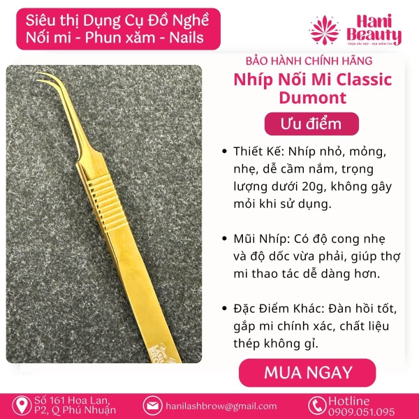 Nhíp Volume Vàng Thần Thánh – Thủ công tinh xảo, thiết kế sang trọng, chuẩn từng sợi mi.