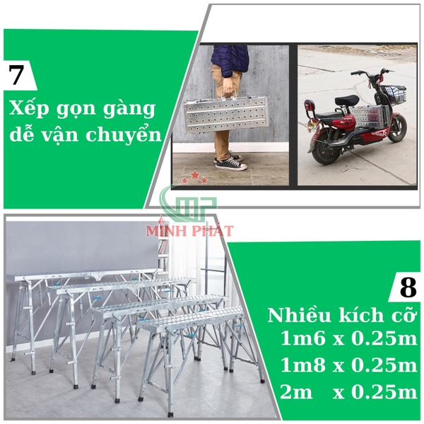 giàn giáo gấp gọn Minh Phát dài 1m6