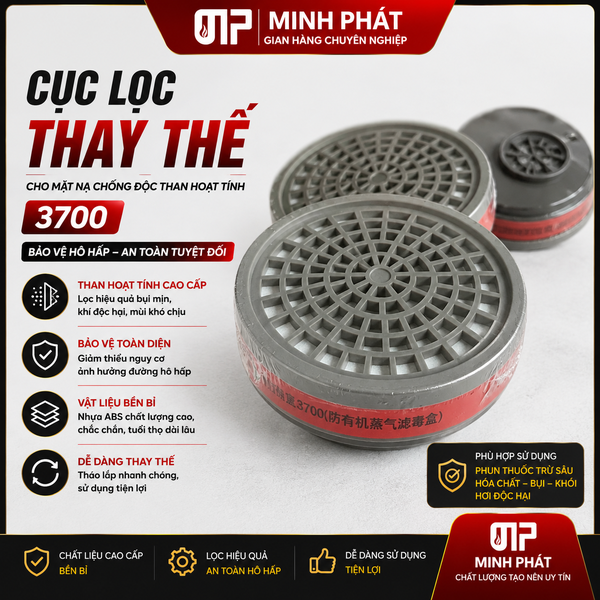 Cục Lọc Thay Thế Cho Mặt Nạ Chống Độc Than Hoạt Tính, Phun Thuốc Trừ Sâu 3700