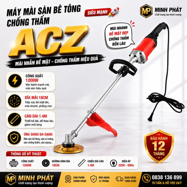 máy mài sàn bê tông cán dài Minh Phát 1200W