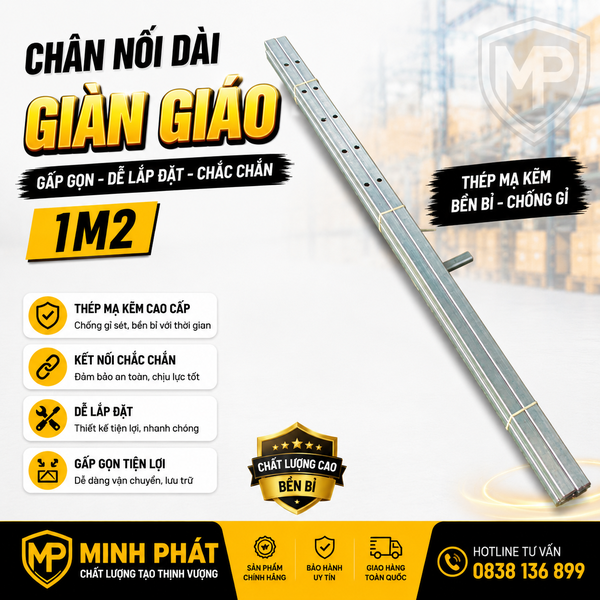 chân nối dài giàn giáo gấp gọn 1m2 Minh Phát