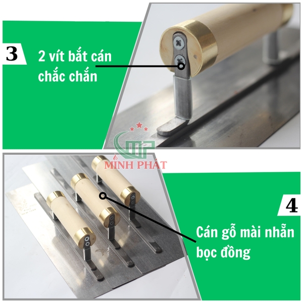 Dao Trét Bột Sơn Nước Minh Phát Thép Trắng Cán Đồng 30cm 35cm 40cm