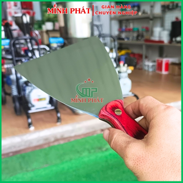 Cây Xủi Bột Trét 12.5cm Inox 201 Dẻo Cán Gỗ Cao Cấp Minh Phát