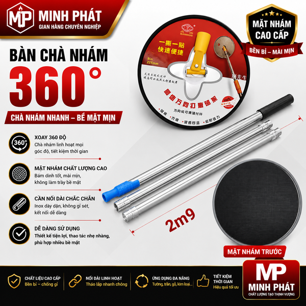 bàn chà nhám tròn xoay 360 độ