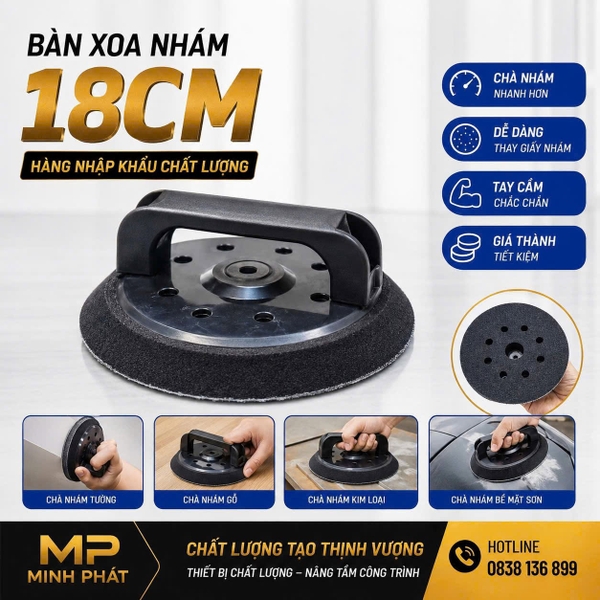 Bàn chà tròn cầm tay 18cm Minh Phát