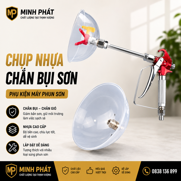 Chụp Chắn Sơn Inox Minh Phát – Phụ Kiện Súng Phun Sơn Cao Cấp