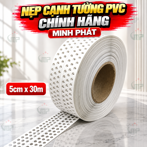 Nẹp Cạnh Tường PVC 5cm x 30m Chính Hãng Minh Phát