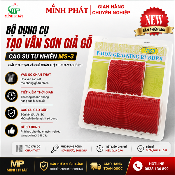 Bộ Dụng Cụ Tạo Vân Sơn Giả Gỗ Cao Su Tự Nhiên MS-3 Minh Phát