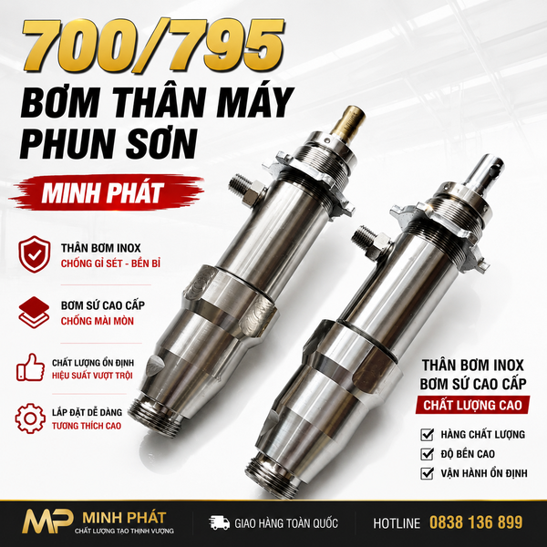 Bơm thân máy phun sơn 700 795 inox cao cấp Minh Phát