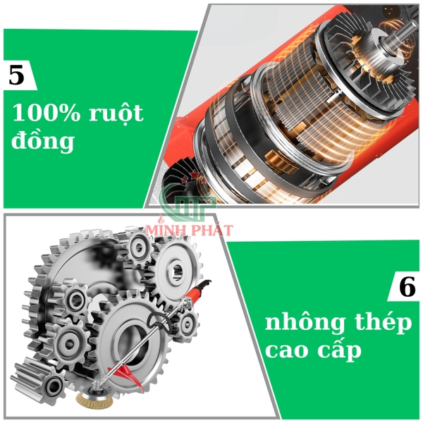 máy mài sàn bê tông cán dài Minh Phát 1200W