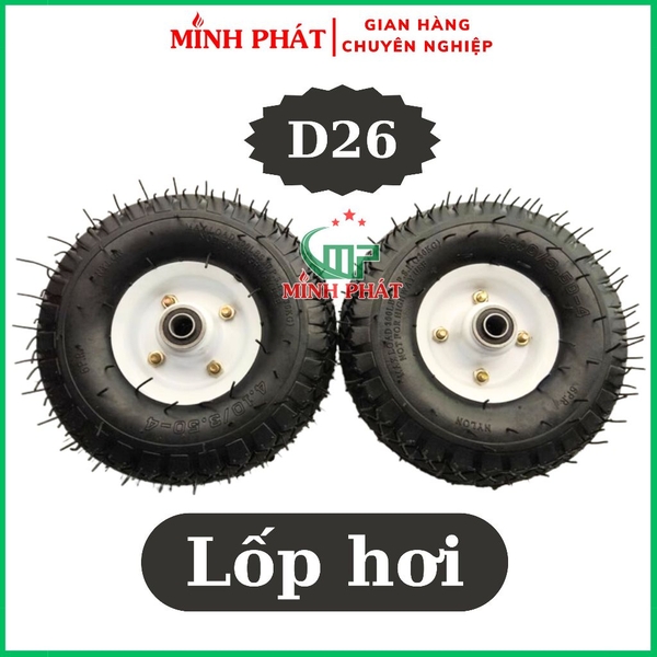 combo 2 bánh xe lốp hơi máy phun bột Minh Phát