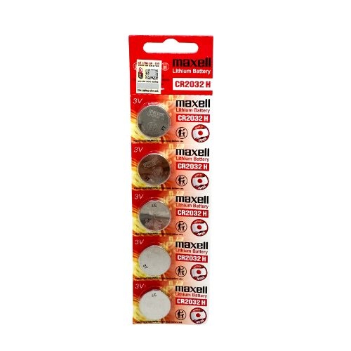 Pin Maxell CR2032 H Lithium 3V Made in Japan – Vỉ 5 Viên Chính Hãng