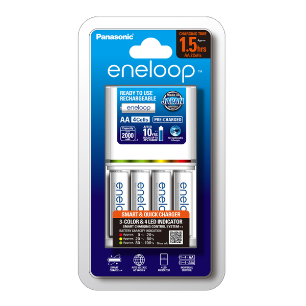 Bộ Sạc Nhanh Panasonic Eneloop K-KJ55MCC40V (Kèm 4 Pin AA 2000mAh)