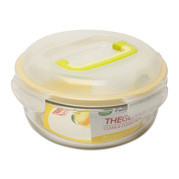 Hộp đựng tròn có quai xách 2100ml Hàn Quốc The Glass-P746