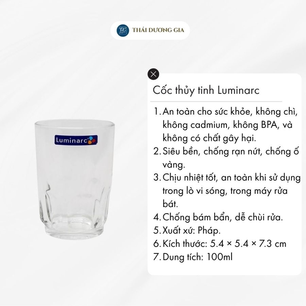 Cốc nhỏ 100ml thủy tinh Luminarc – Roc-20961