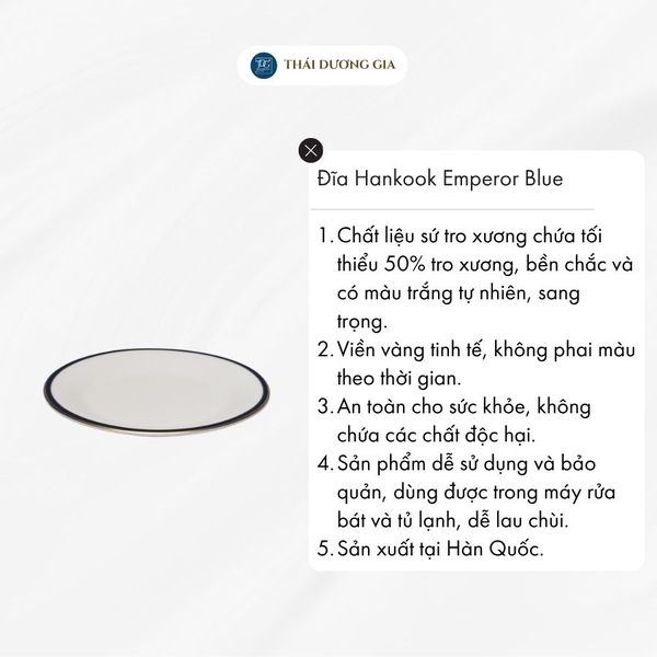 Hankook: Emperor Blue đĩa 17cm. Mã hàng 550129