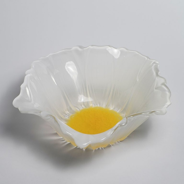 Bát thủy tinh màu trắng thả hoa, đựng hoa quả Walther-Glas: Susanna White Yellow