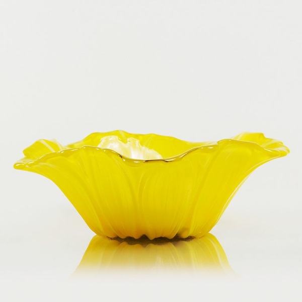Bát thủy tinh màu vàng thả hoa, đựng hoa quả Walther-Glas: Susanna Sunflower-1202055