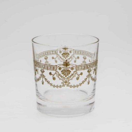 Bộ 6 cốc thủy tinh pha lê thấp 300ml khảm vàng Pha lê Pháp Crystal d’Arque: Dampierre-35534