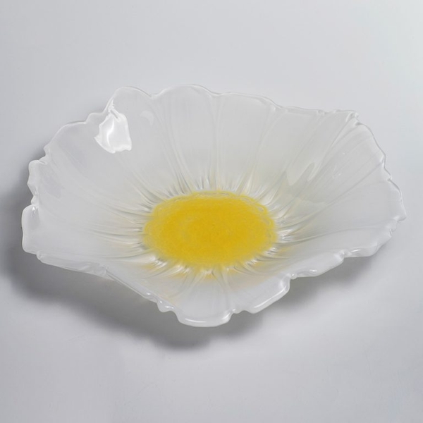 Đĩa thủy tinh màu trắng thả hoa, đựng hoa quả Walther-Glas: Susanna White Yellow