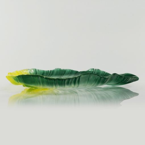 Đĩa thủy tinh màu xanh lá cây 44,5cm thả hoa, đựng hoa quả Walther-Glas: Miranda Jungle-1400267