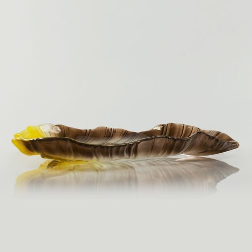 Đĩa thủy tinh màu vàng 44,5cm thả hoa, đựng hoa quả Walther-Glas: Miranda Sunflower-1400258