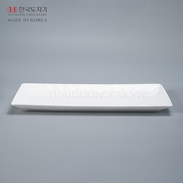 Đĩa chữ nhật 33cm trắng sứ tro xương Hàn Quốc Hankook ZPB-0001