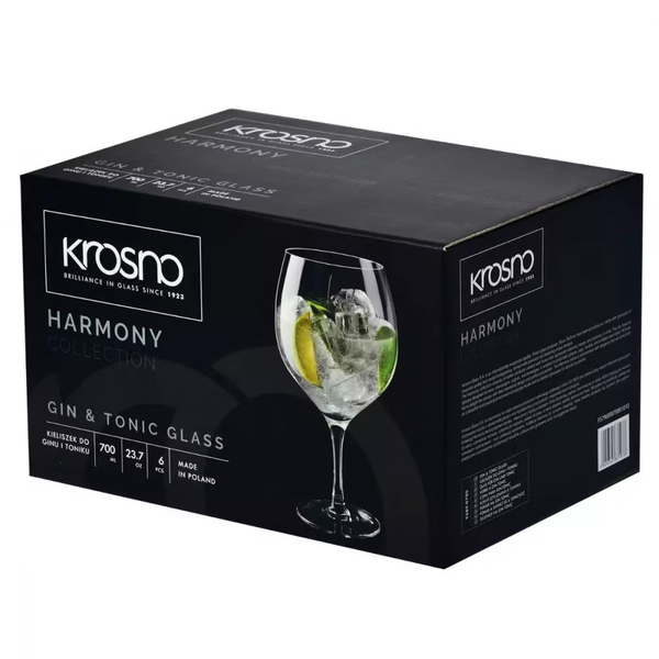 Bộ 6 ly gin pha tonic pha lê không chì 700ml Harmony Ba Lan Krosno - 831978
