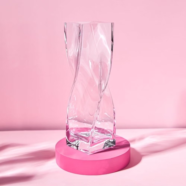 Bình hoa pha lê CASUAL dáng xoắn cao 30cm Ba Lan Krosno – 868103