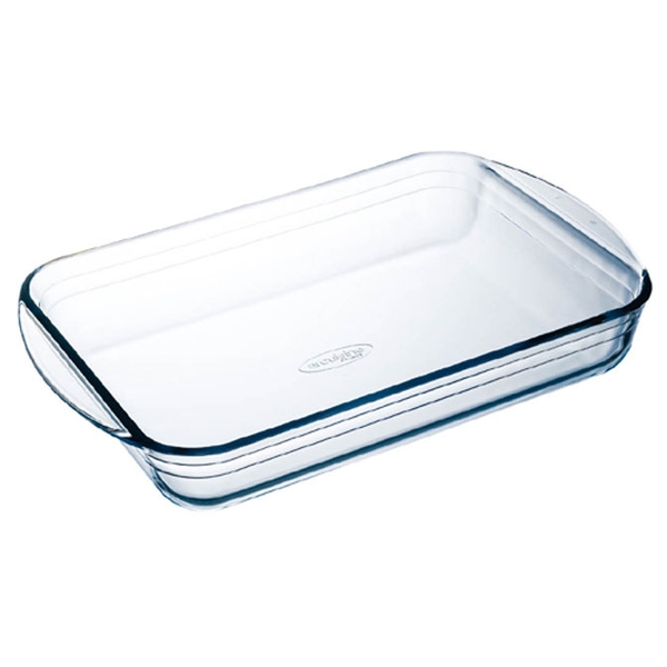 Bộ 3 cỡ khay thủy tinh vi sóng, lò nướng chữ nhật sản xuất tại Pháp Arcuisine