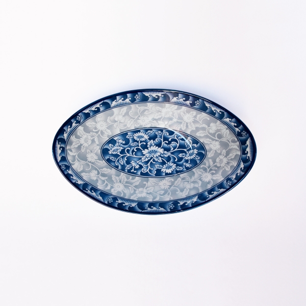 Đĩa dáng thuyền 24cm sứ hoa văn cao cấp Hàn Quốc Sambo MD-084