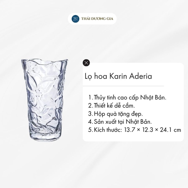 Lọ hoa Karin 23,5cm Nhật Bản Aderia P-6223