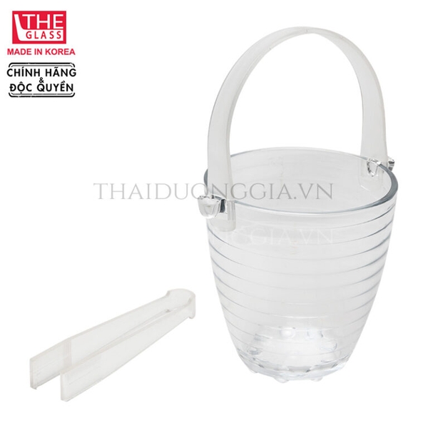 Xô đựng đá 840ml có gắp thủy tinh Hàn Quốc The Glass-P905