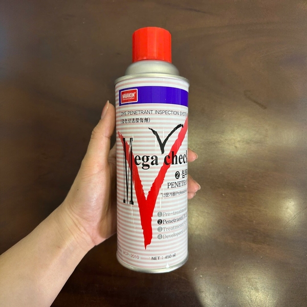 Chế phẩm mega - check penetrant - kiểm tra vết nứt đường hàn (450ml/chai)