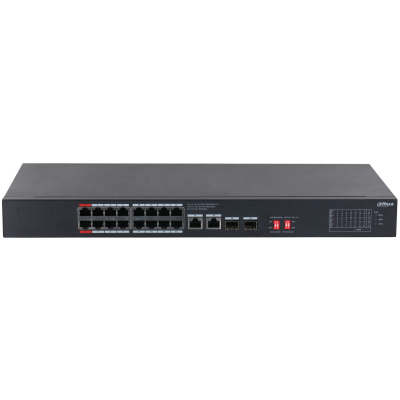 Switch PoE DAHUA DH-S3220-16GT-190 (16 PoE Gigabit, 2 uplink Gigabit, 2 SFP, 190W)