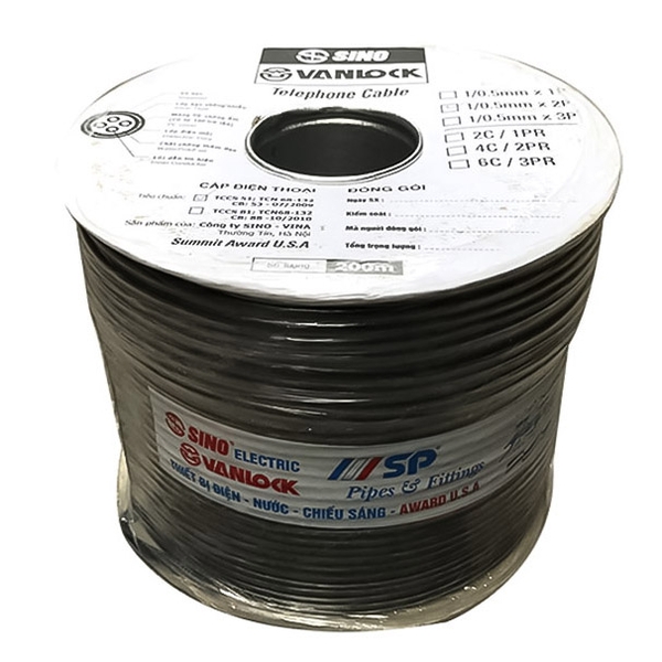 Dây điện thoại 2 đôi 4 lõi Sino 1/0.5mmx2P